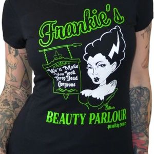 Pinky Star/inked shop brand Bride of Frankenstein beauty tee size small